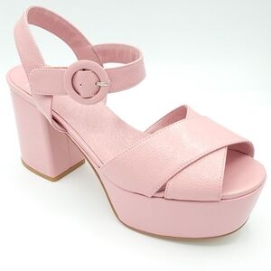 Jeffrey Campbell Pink Platform Sandals with Chunky Heel